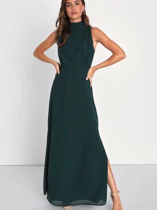 Lulus Dresses & Skirts - Lulu's Emerald High-Neck Sleeveless Maxi Dress